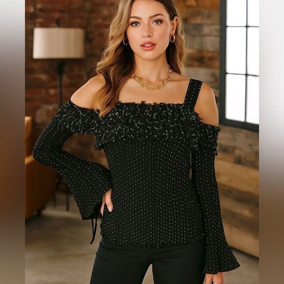 💫 Kaelyn Max II Off-Shoulder Ruffle Top EUC SZ 1X💫 - Picture 7 of 16